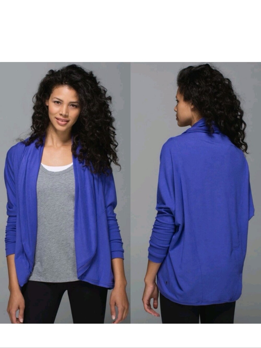 Lululemon To & Flow Wrap Heathered Mod Iris Flower Women's 4 Cardigan Oversized